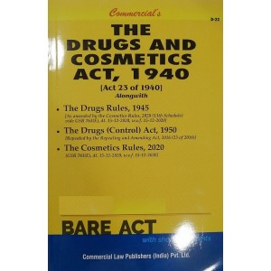 Commercial's Guide to Drugs & Cosmetics Act 1940 Bare Act [Edn. 2021]
